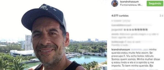 Leandro Hassum responde seguidora depois de ser chamado de velho