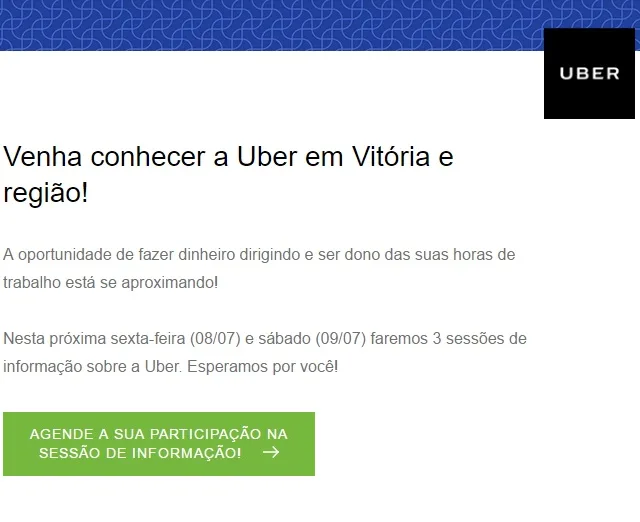 Uber vai realizar evento com motoristas para estudo de viabilidade em Vitória