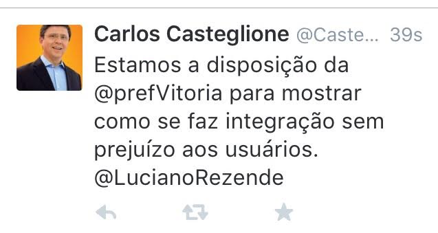 Casteglione usa rede social para provocar prefeito de Vitória