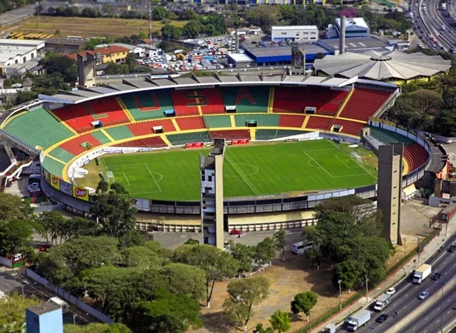 Fotografia aérea do Estádio da Portuguesa de Desportos em São Paulo – SP