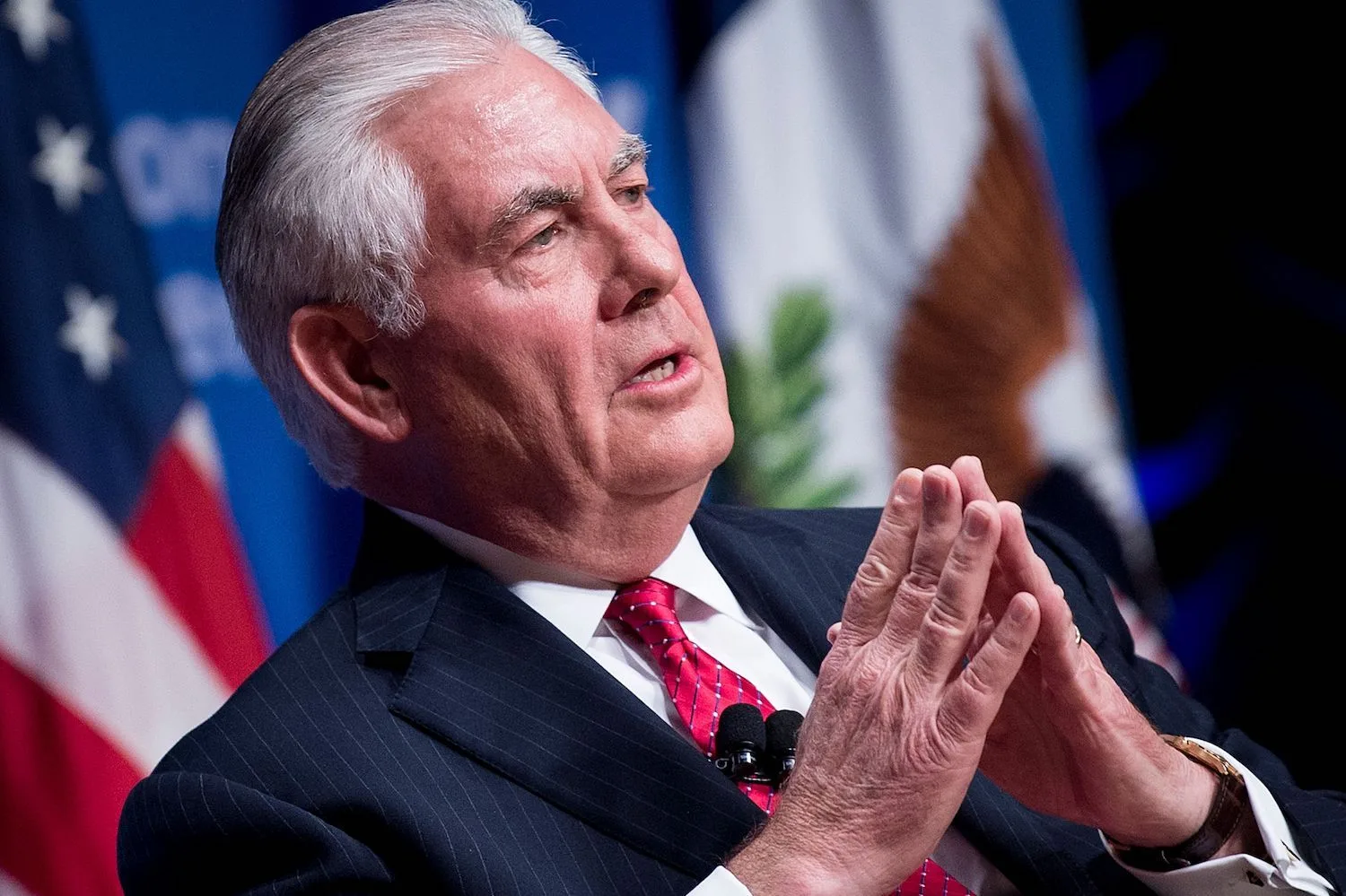 US Secretary of State Rex Tillerson speaks at a Woodrow Wilson Center event in the Reagan Building November 28, 2017 in Washington, DC. Tillerson said Tuesday that Washington will not interfere in Britain’s negotiations to leave the European Union but urged both sides to resolve the matter quickly. / AFP PHOTO / Brendan Smialowski (Photo […]