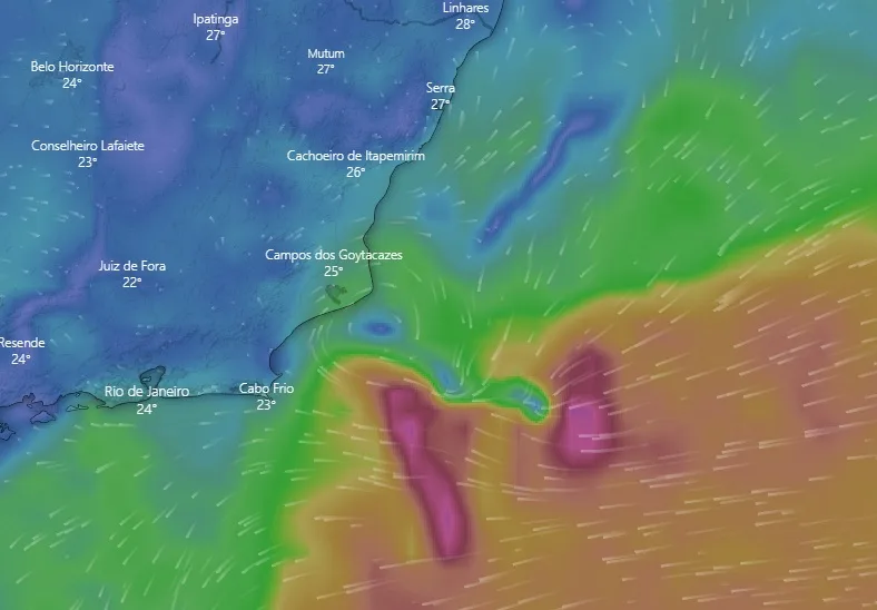 Ciclone com possíveis características subtropicais pode estar se formando na costa do ES