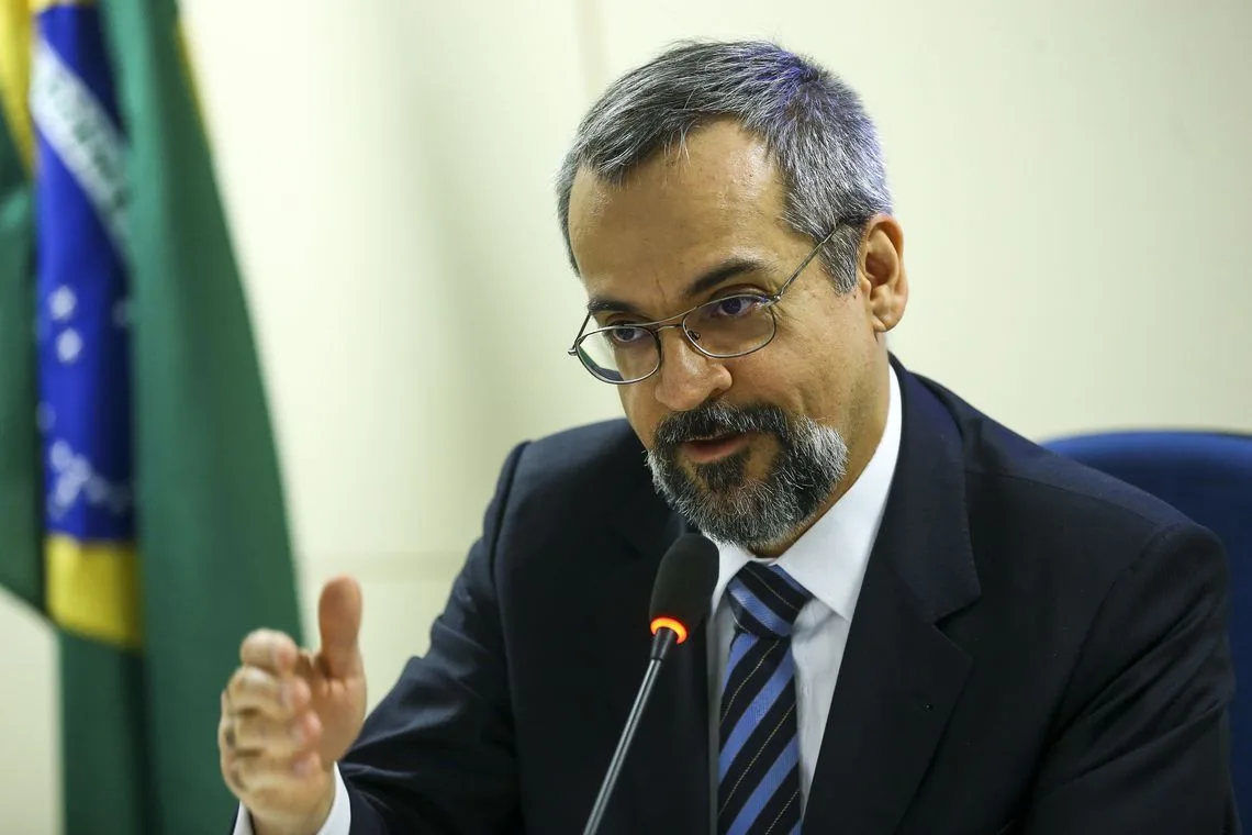 O ministro da Educação, Abraham Weintraub, durante apresentação do programa “Future-se”.