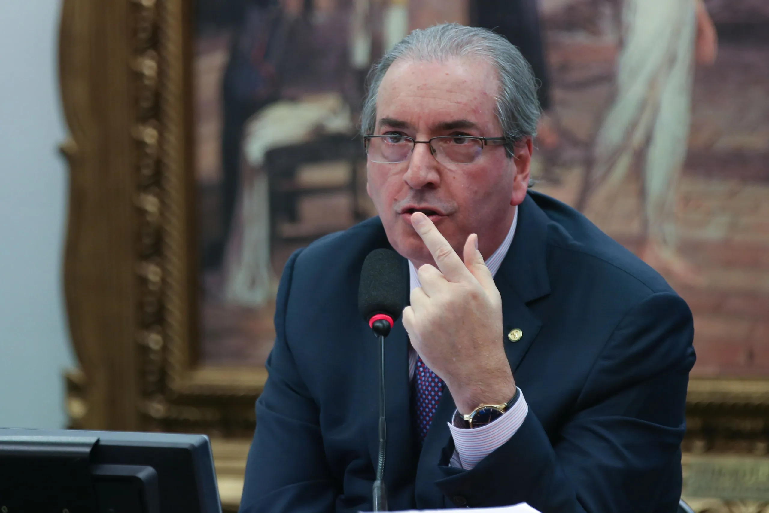 Brasília – O deputado Eduardo Cunha começou sua defesa na Comissão de Constituição e Justiça da Câmara dizendo que o processo de cassação contra ele teve motivação política (Fabio Rodrigues Pozzebom/Agência Brasil)