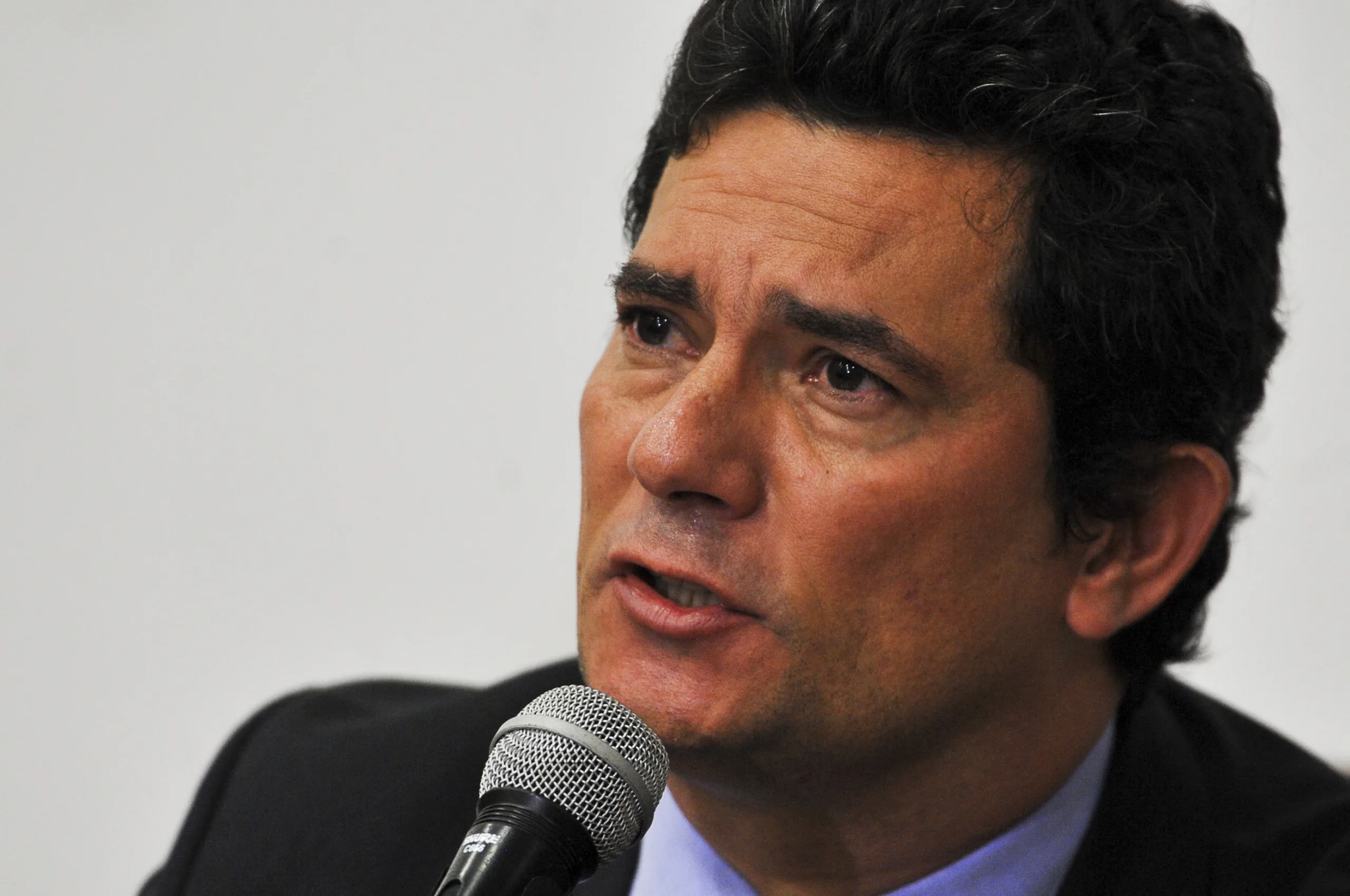 O ministro da Justiça e Segurança Pública, Sergio Moro, fala à imprensa