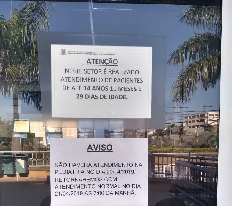 Atendimento no setor pediátrico do PA de Alto Lage é suspenso pela 2º vez em quatro dias