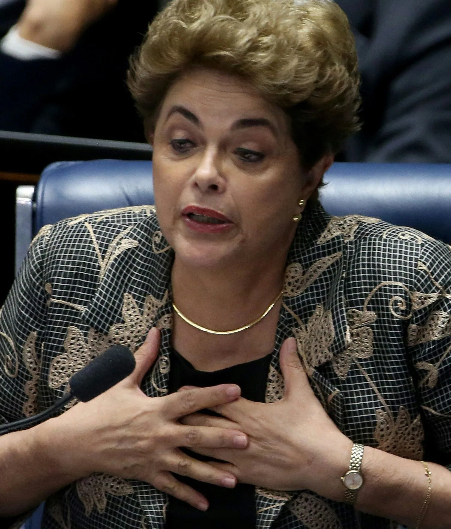 Brasília – Presidente afastada Dilma Rousseff, faz sua defesa durante sessão de julgamento do impeachment no Senado(Wisom Dias/Agência Brasil)