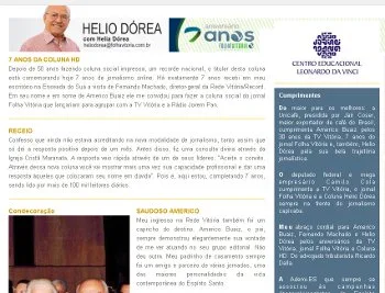 Coluna Hélio Dórea entra no clima de aniversário do Folha Vitória