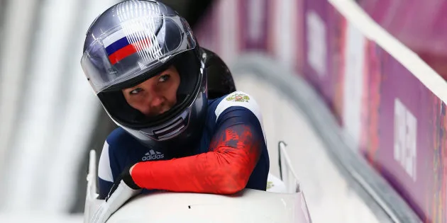 SOCHI, RUSSIA – FEBRUARY 19: Nadezhda Sergeeva (front) and Nadezhda Paleeva of Russia team 2 compete during the Women’s Bobsleigh on Day 12 of the Sochi 2014 Winter Olympics at Sliding Center Sanki on February 19, 2014 in Sochi, Russia. (Photo by Alex Livesey/Getty Images)