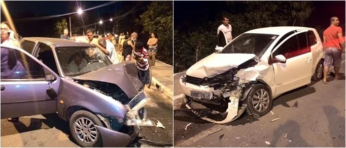 Três pessoas ficam feridas após carros baterem de frente em Conceição da Barra