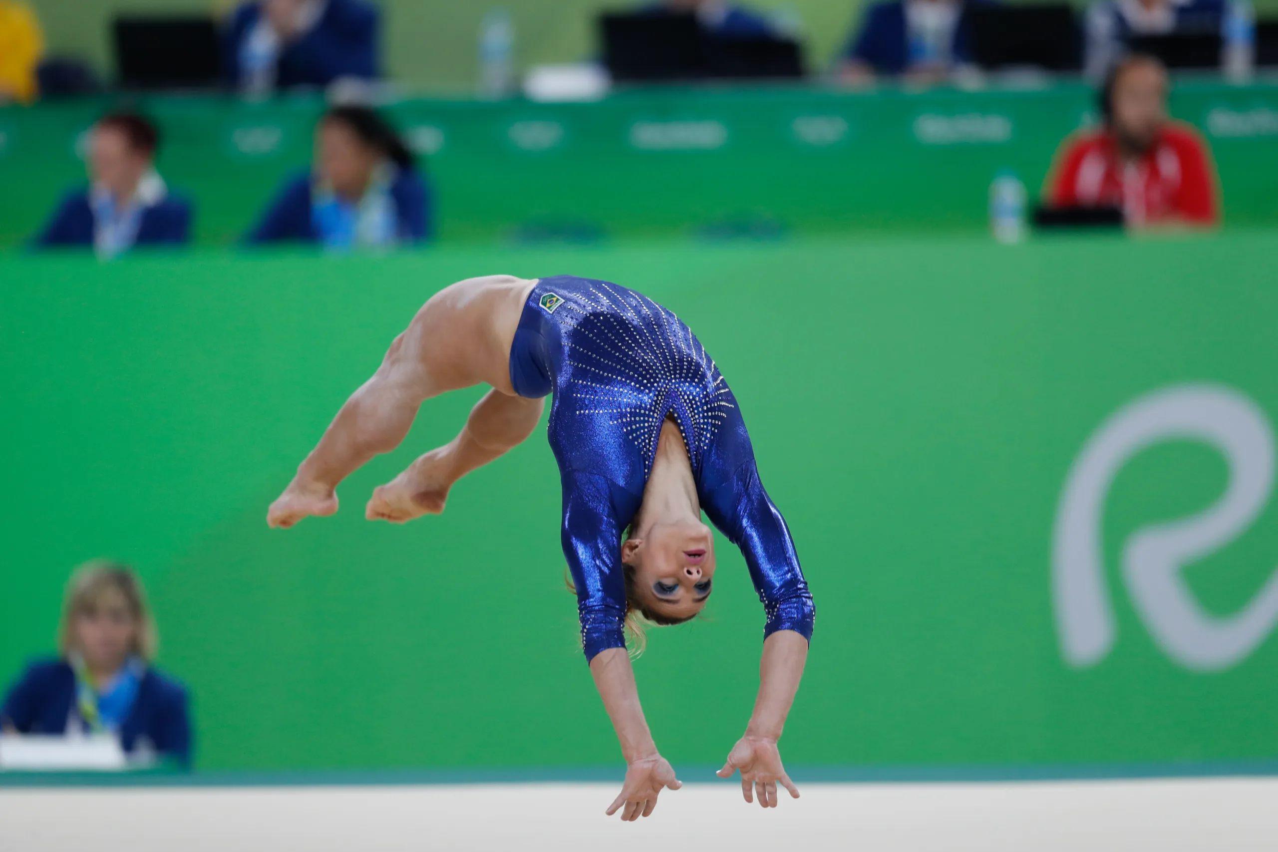 Rio de Janeiro – Jade Barbosa durante final por equipes da ginástica artística feminina nos Jogos Olímpicos Rio 2016, em que o Brasil terminou em 8º lugar. (Fernando Frazão/Agência Brasil)