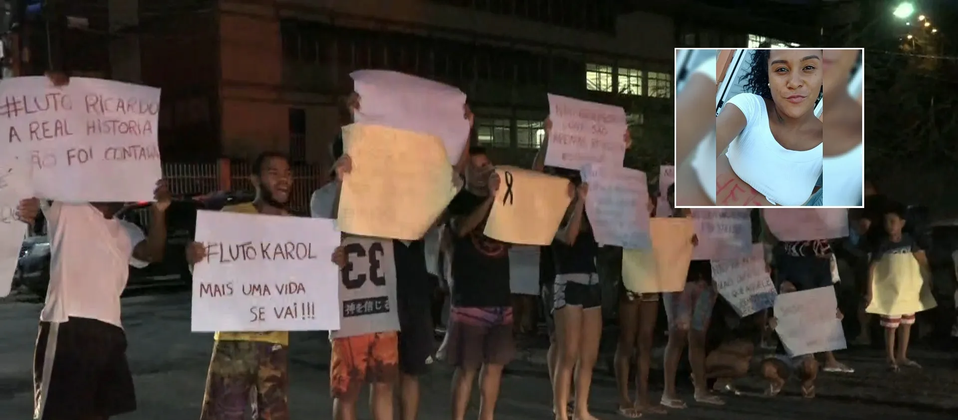 Moradores fazem protesto contra a morte de estudante baleada em confronto em Cariacica