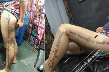 Mulher faz tatuagem com erro de português para namorado e viraliza