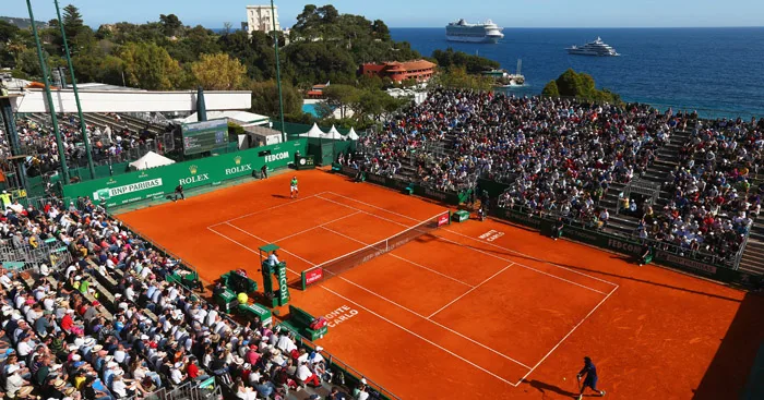 MONTE-CARLO, MONACO – APRIL 14: A general view of the round three match between Jiri Vesely of the Czech Republic and Gael Montfils of France on day five of Monte Carlo Rolex Masters at Monte-Carlo Sporting Club on April 14, 2016 in Monte-Carlo, Monaco. (Photo by Michael Steele/Getty Images)