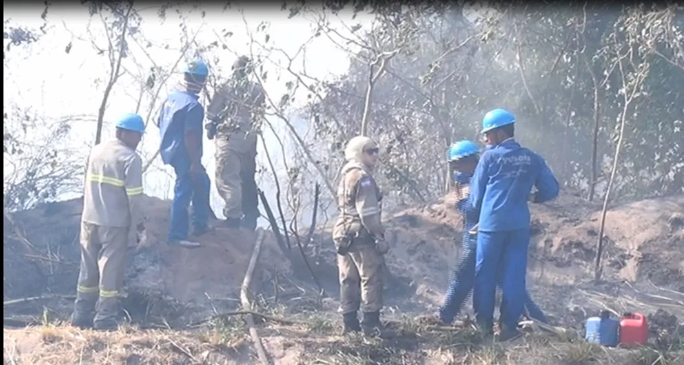 Incêndio em terreno de mineradora assusta moradores em Vila Velha