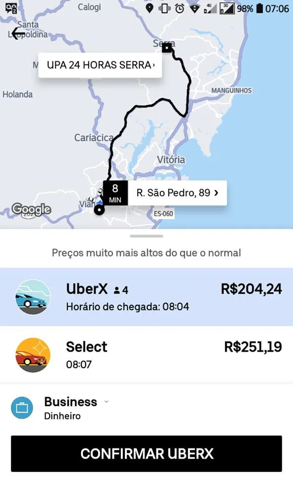 Sem ônibus, passageiros registram viagens por aplicativo quatro vezes mais caras