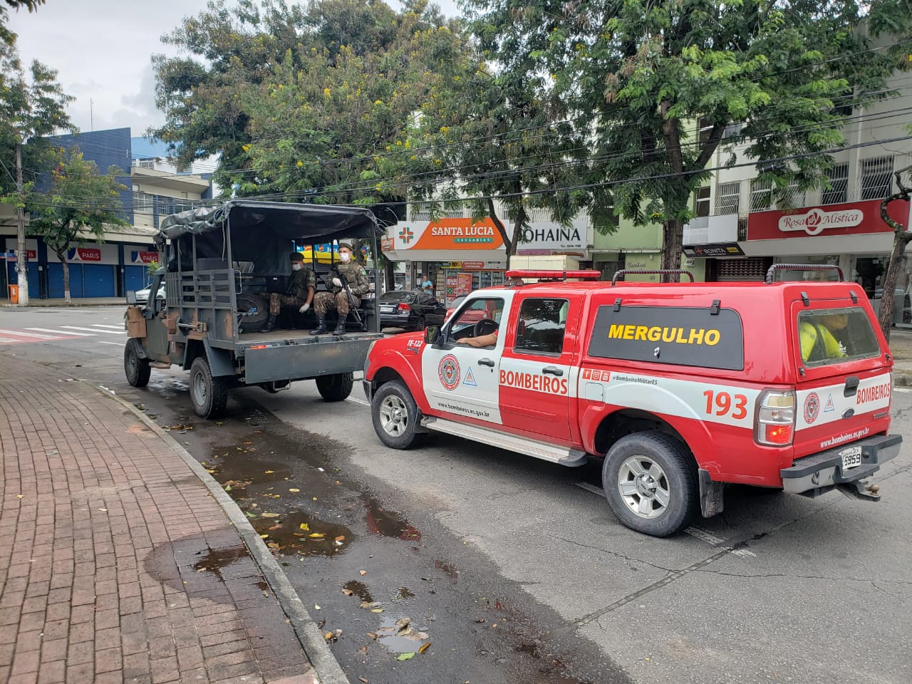 Exército e Corpo de Bombeiros vão às ruas para conscientizar população sobre Coronavírus