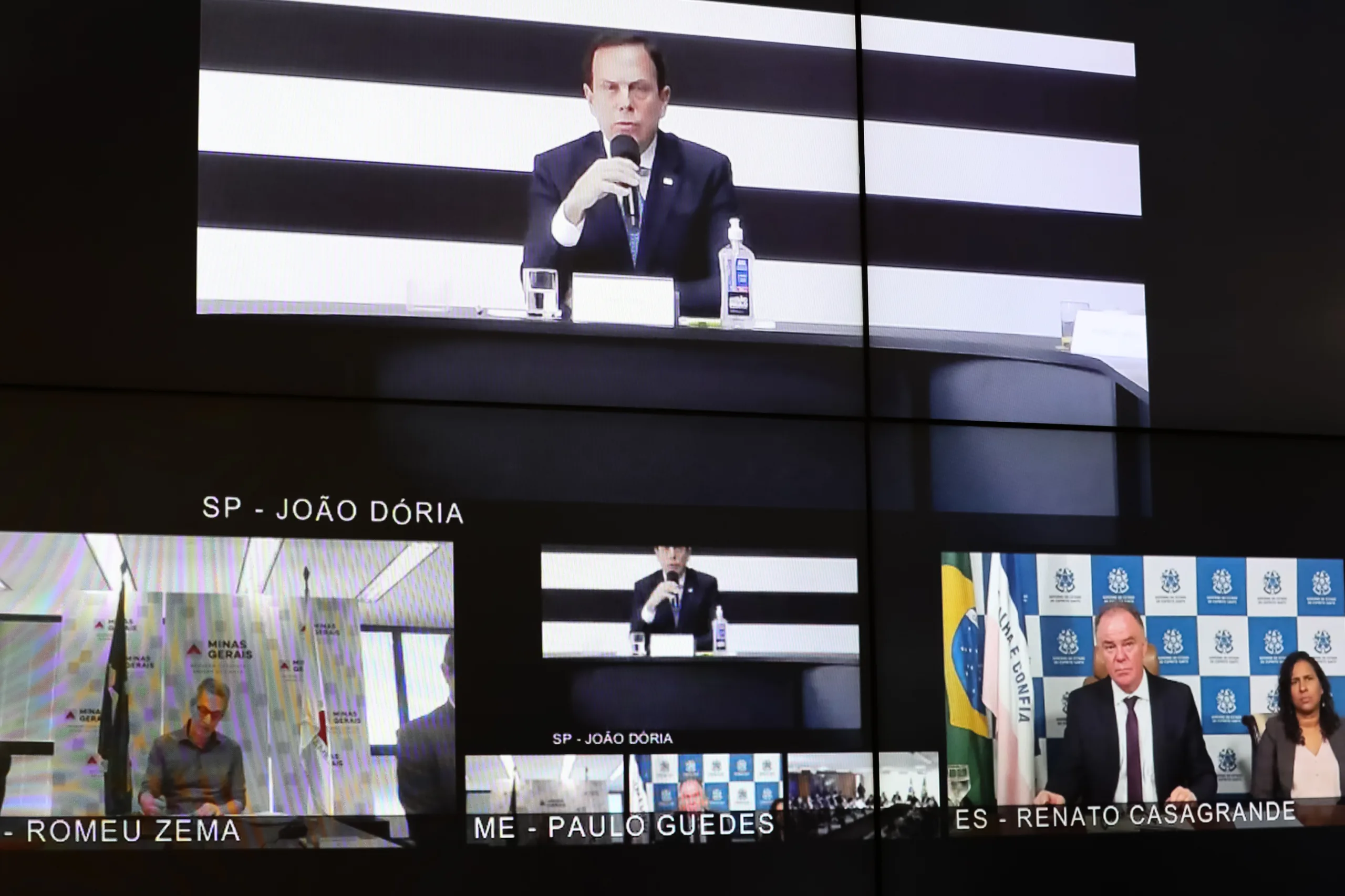 Presidente da República Jair Bolsonaro, durante videoconferência com Governadores do Sudeste.