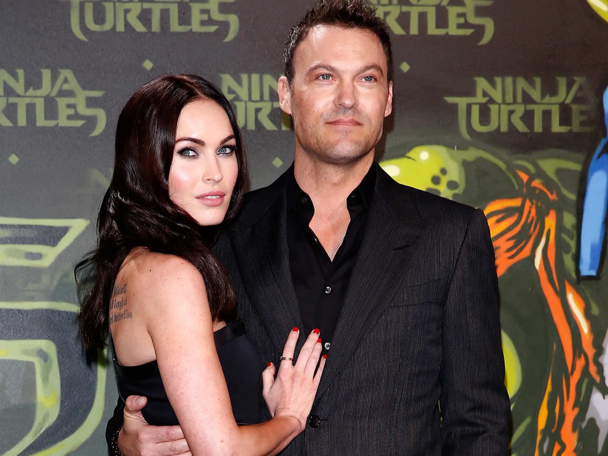 BERLIN, GERMANY – OCTOBER 05: Megan Fox and husband Brian Austin Green attend the Underground Event Screening of Paramount Pictures’ ‘TEENAGE MUTANT NINJA TURTLES’ at UFO Sound Studios on October 5, 2014 in Berlin, Germany. (Photo by Andreas Rentz/Getty Images for Paramount Pictures International)