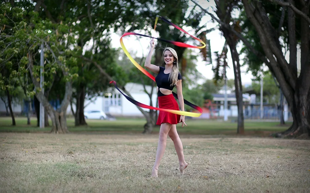 Atleta capixaba de ginástica rítmica faz último treino no ES antes do Pan