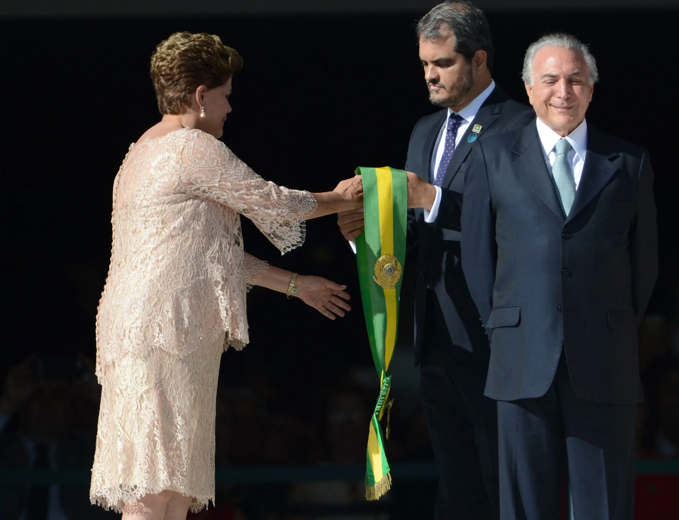 A presidenta Dilma Rousseff e o vice, Michel Temer, durante cerimônia de posse no Palácio do Planalto (José Cruz/Agência Brasil)