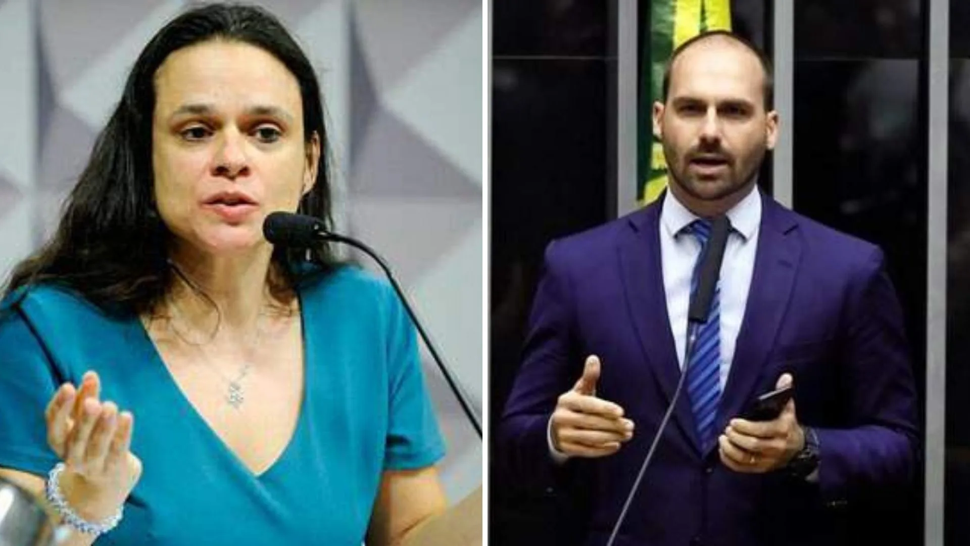 Eduardo Bolsonaro e Janaina Paschoal trocam farpas sobre Orçamento impositivo