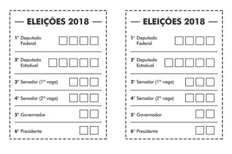 Eleitor vota em 6 candidatos no 1º turno. Imprima sua cola