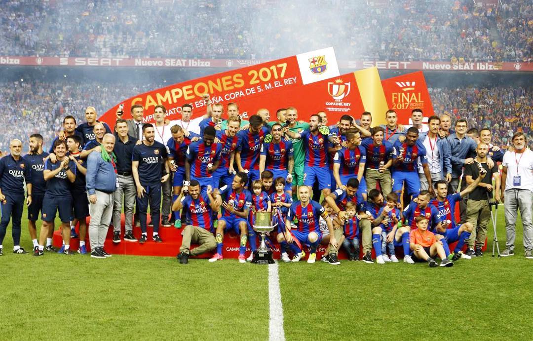 Com gols de Messi e Neymar, Barcelona vence o Alavés e conquista a Copa do Rei