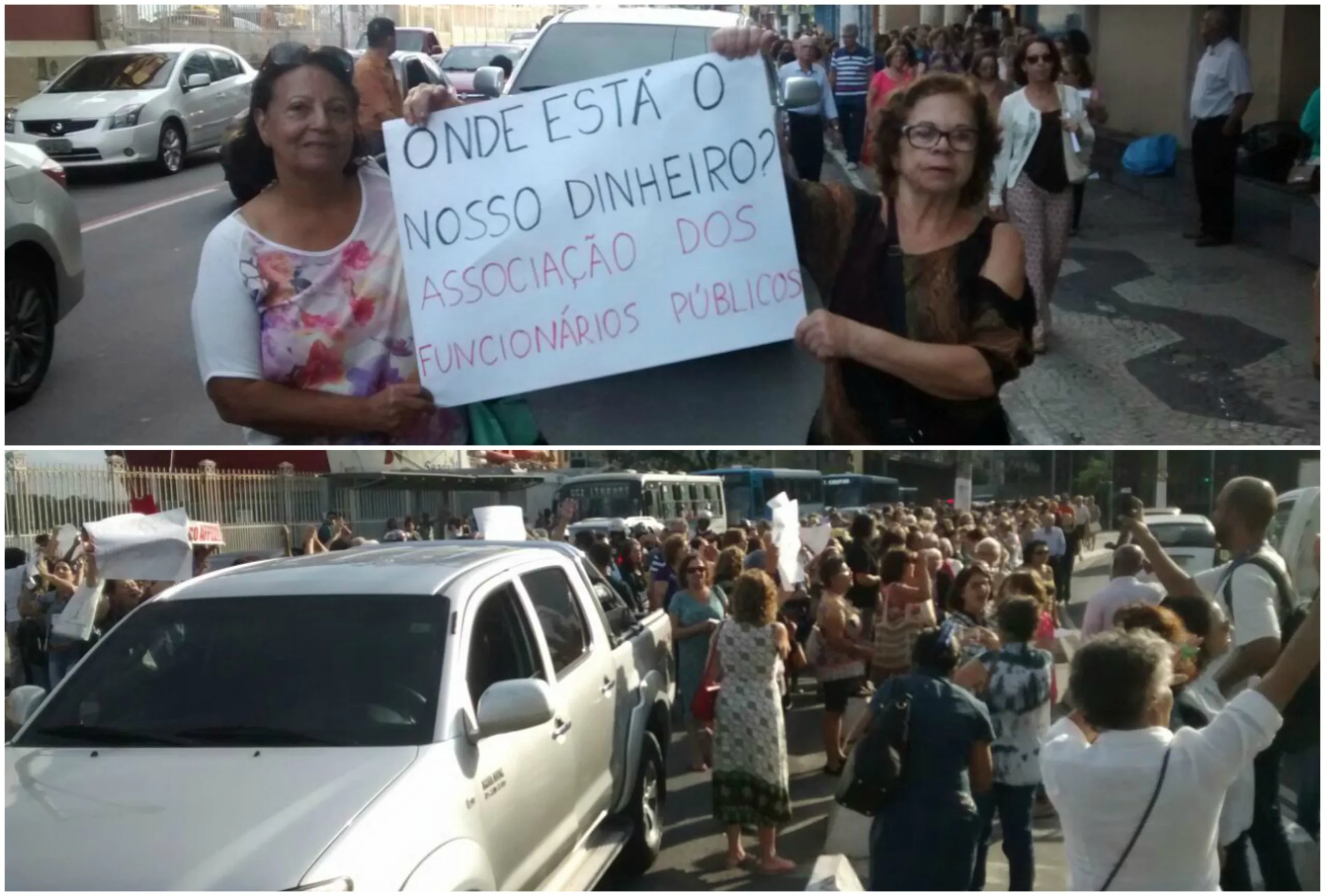 Protesto dos funcionários públicos deixa trânsito lento no Centro de Vitória