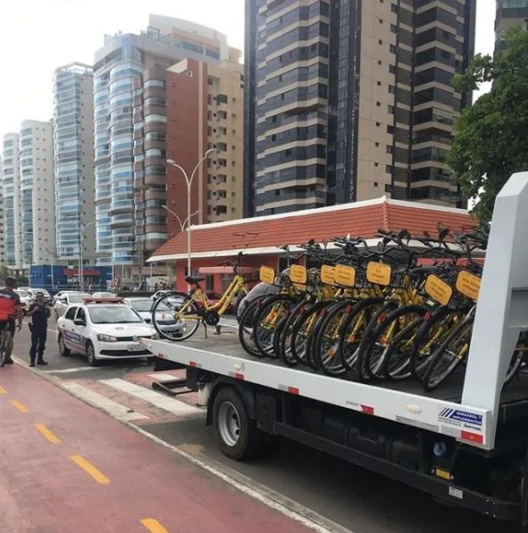 Bicicletas alugáveis de aplicativo são proibidas e recolhidas pela Prefeitura de Vila Velha