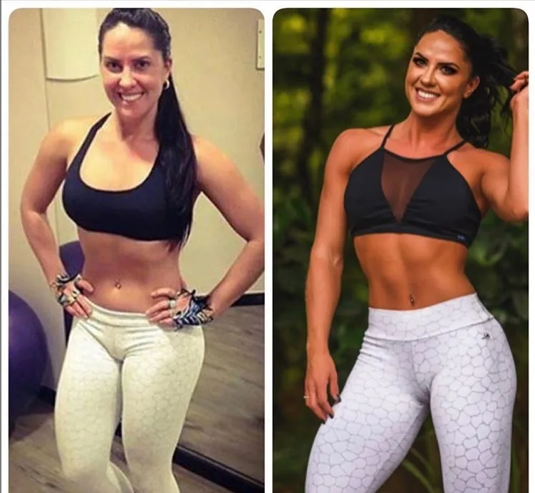 Graciele Lacerda posta foto do antes e depois do corpo, diz que era falsa magra e recebe elogio de Zezé Di Camargo