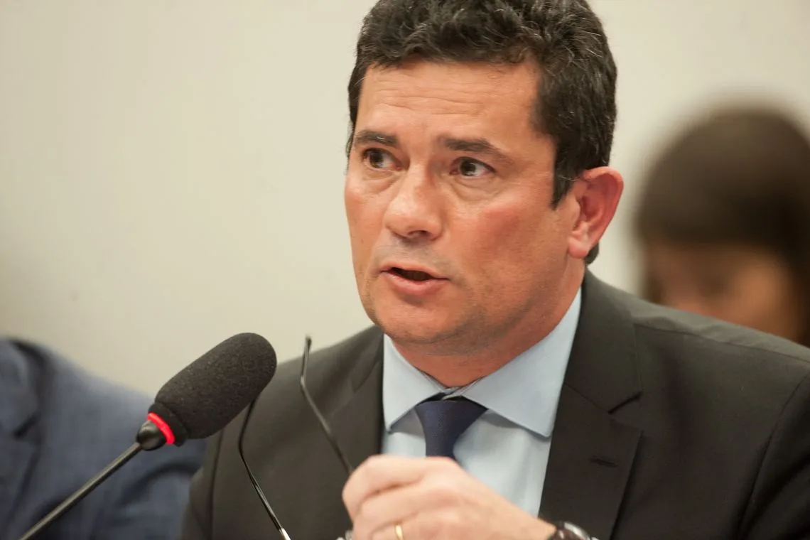 O ministro da Justiça e Segurança Pública, Sergio Moro, durante audiência pública na Comissão de Constituição e Justiça (CCJ) da Câmara dos Deputados.