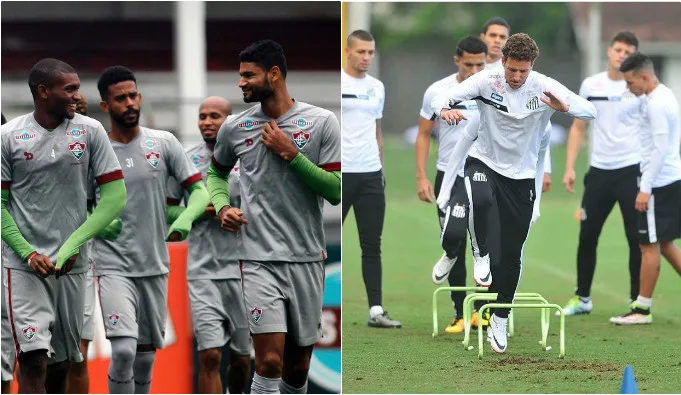 Elencos de Fluminense e Santos chegam em Vitória nesta terça para partida no Klebão