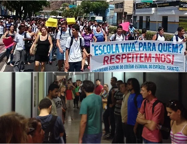 Estudantes, servidores da saúde e vigilantes protestam em manhã de trânsito lento na GV