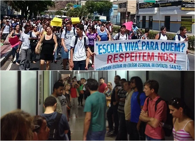 Estudantes, servidores da saúde e vigilantes protestam em manhã de trânsito lento na GV