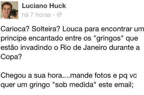 Luciano Hulk faz apaga publicação que tem repercussão negativa