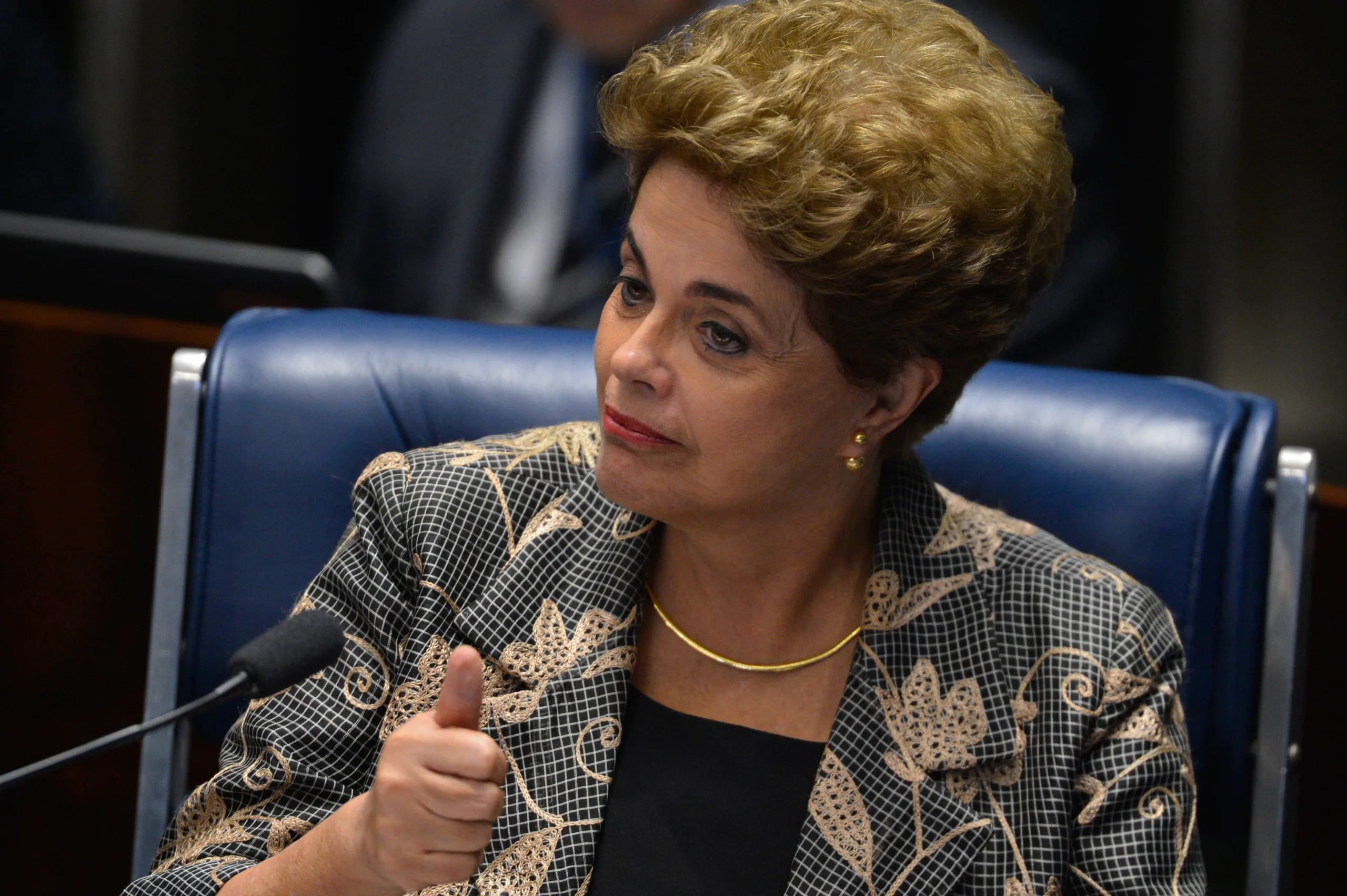 Brasília – Presidente afastada Dilma Rousseff, faz sua defesa durante sessão de julgamento do impeachment no Senado(Fabio Rodrigues Pozzebom/Agência Brasil)