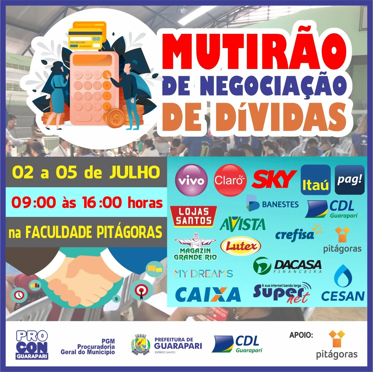 Consumidores de Guarapari poderão renegociar dívidas a partir de terça-feira (02)