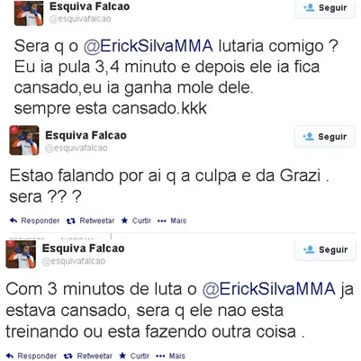 Esquiva Falcão brinca com surra de Erick Silva e cita até Grazi Massafera