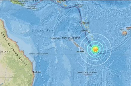 Terremoto na Nova Caledônia desencadeia pequeno tsunami