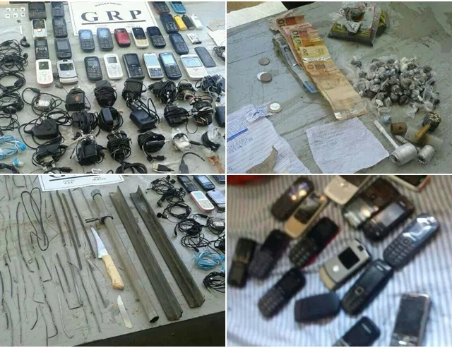 Armas, celulares e drogas são apreendidos dentro de presídio de Cariacica