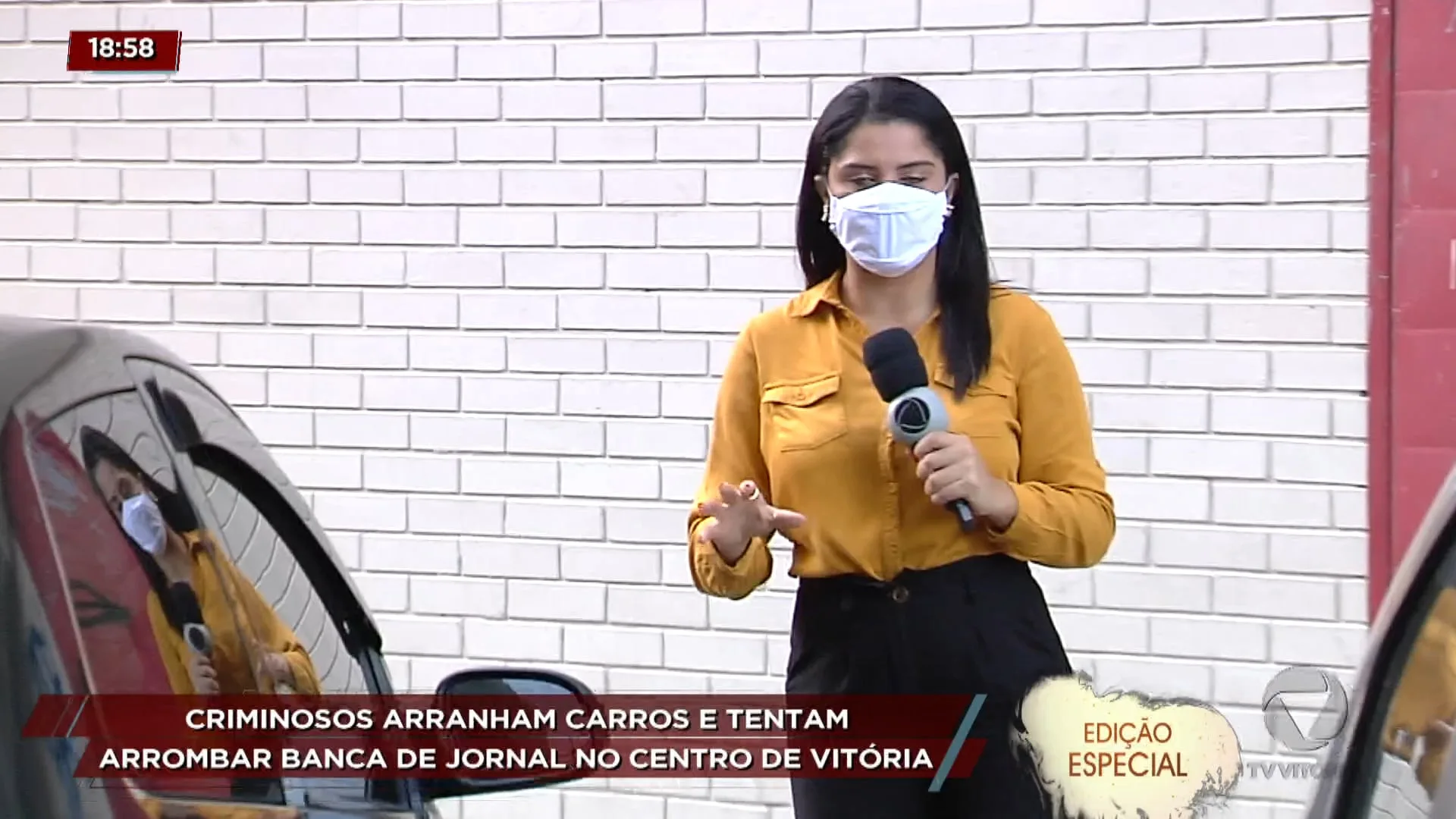 Criminosos arranham carros e tentam arrombar banca de jornal