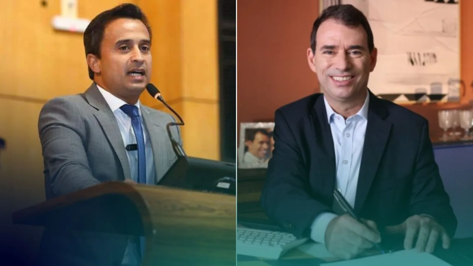 Lucas Scaramussa e Bruno Marianelli disputam a Prefeitura de Linhares. Montagem: Folha Vitória