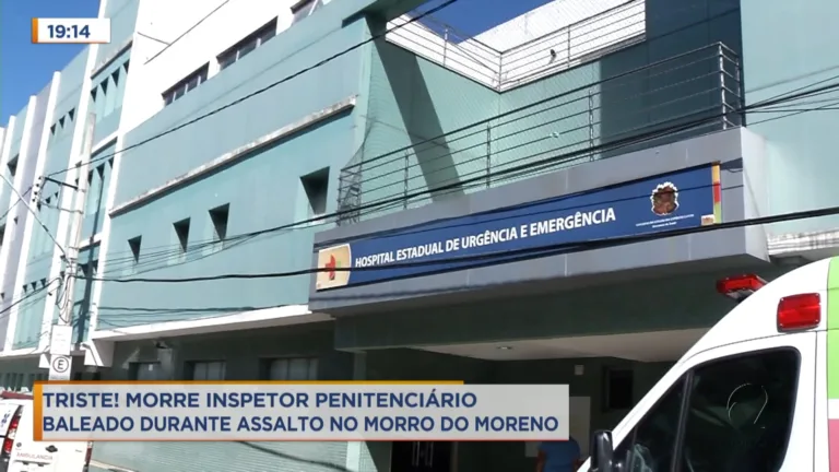 Morre no hospital o inspetor penitenciário baleado em assalto no Morro do Moreno
