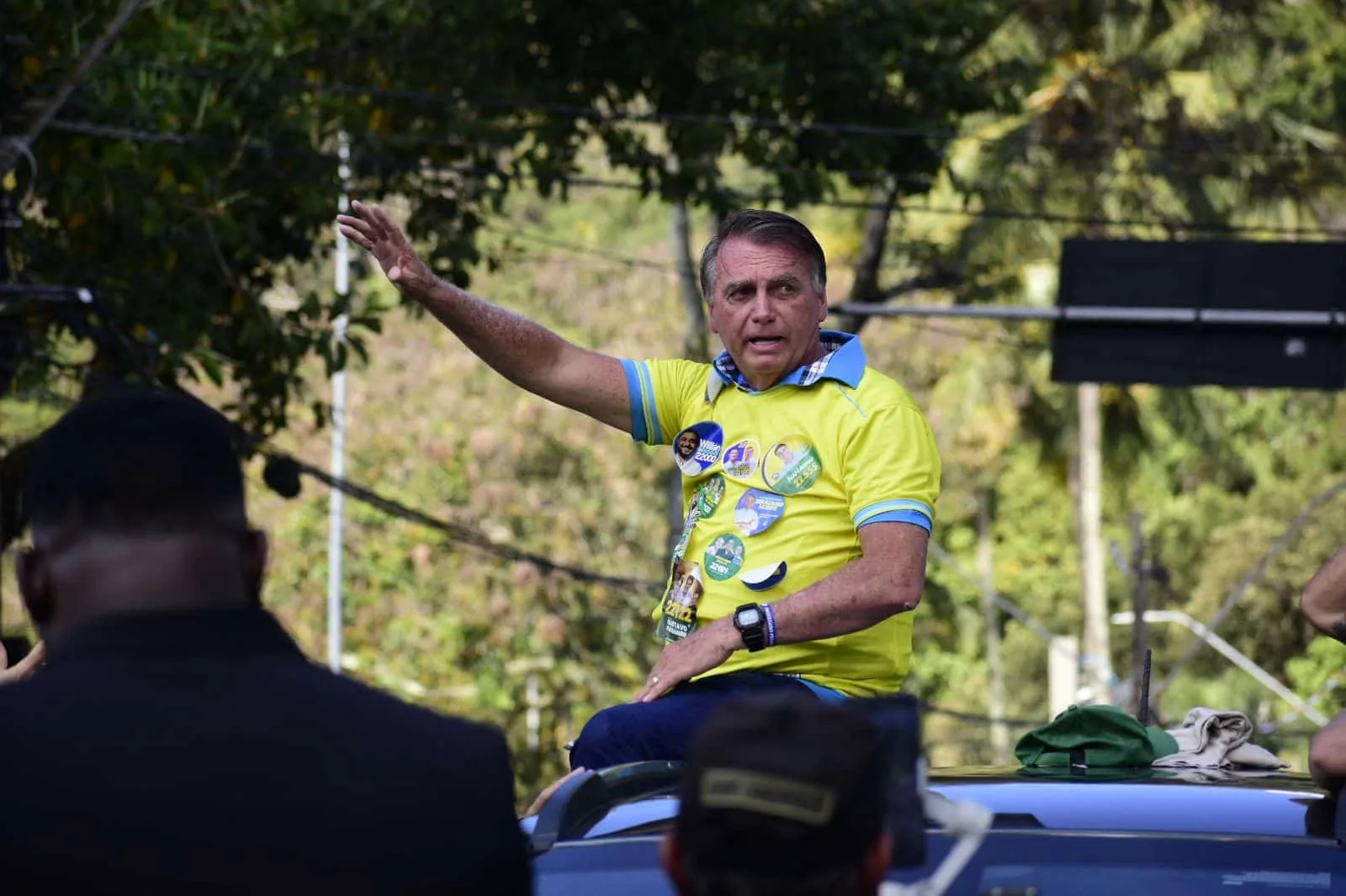 Bolsonaro no ES: ex-presidente discursou na Prainha em Vila Velha. Foto: Thiago Soares/Folha Vitória