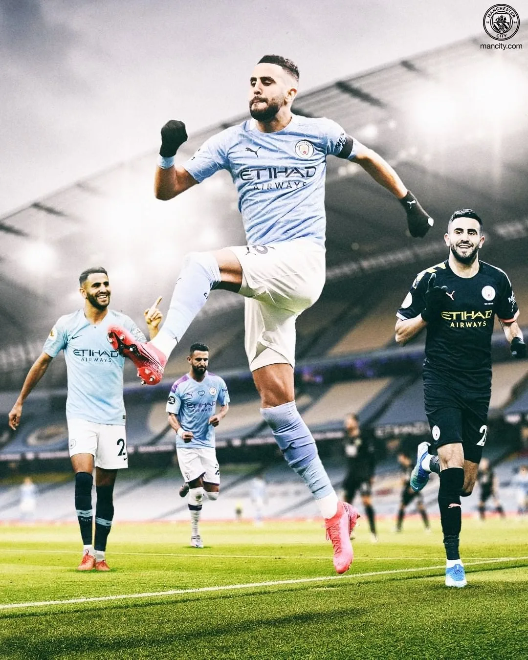 Com 3 de Mahrez, City faz 5 a 0 no Burley pela 4ª vez e se recupera no Inglês