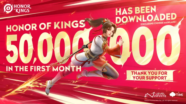 Servidor global de Honor of Kings atinge marca de 50 milhões de download