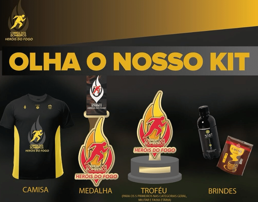 Corrida dos Bombeiros Heróis do Fogo entrega kits a partir desta sexta