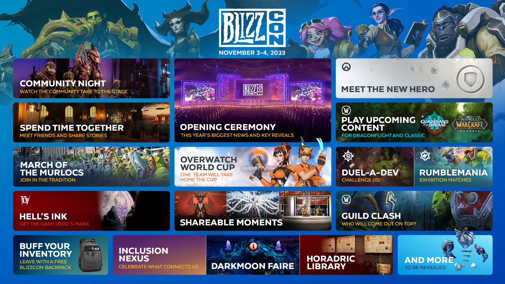 BlizzCon 2023 tem primeira impressão do programa presencial revelada