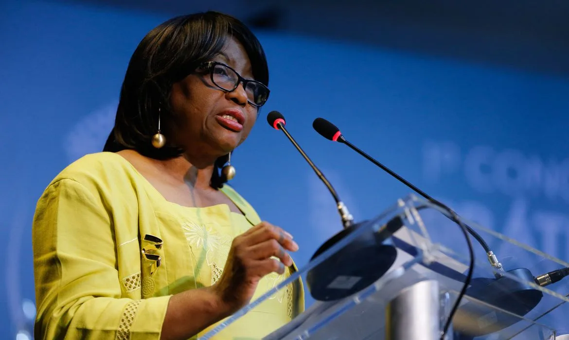 Rio de Janeiro – A diretora da Organização Pan-Americana da Saúde (OPAS), Carissa Etienne, durante abertura do 1º Congresso Internacional de Práticas Integrativas e Saúde Pública, no Riocentro (Tânia Rêgo/Agência Brasil)